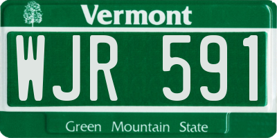 VT license plate WJR591