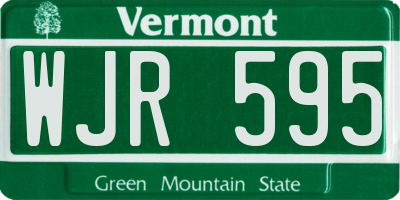 VT license plate WJR595
