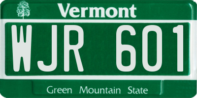 VT license plate WJR601