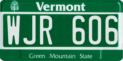 VT license plate WJR606