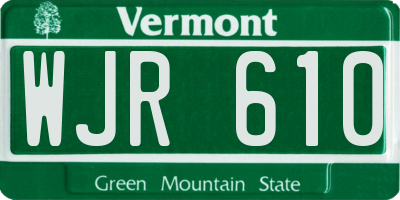 VT license plate WJR610