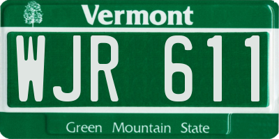 VT license plate WJR611