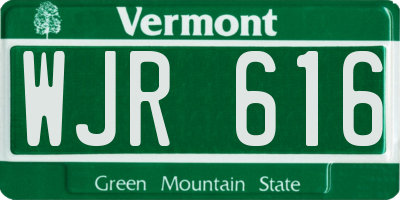 VT license plate WJR616