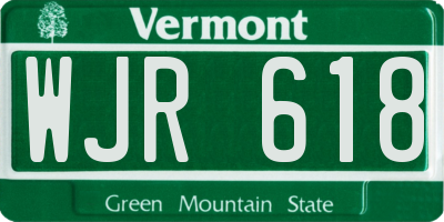 VT license plate WJR618
