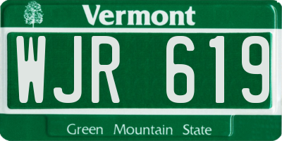 VT license plate WJR619