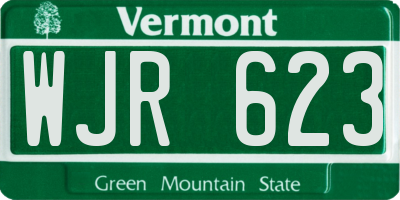 VT license plate WJR623