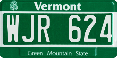 VT license plate WJR624