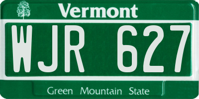 VT license plate WJR627