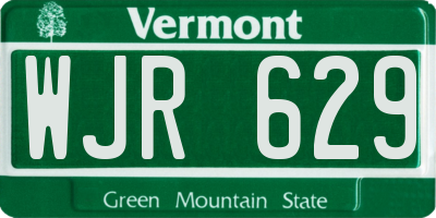 VT license plate WJR629