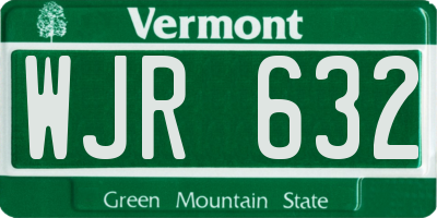 VT license plate WJR632