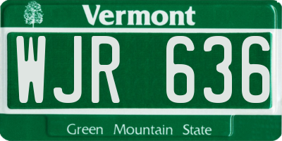 VT license plate WJR636