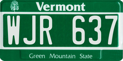 VT license plate WJR637