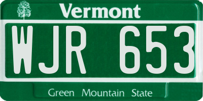 VT license plate WJR653