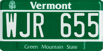 VT license plate WJR655