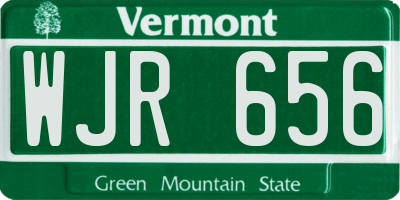 VT license plate WJR656