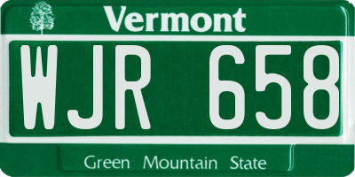 VT license plate WJR658