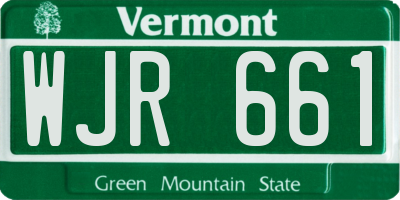 VT license plate WJR661