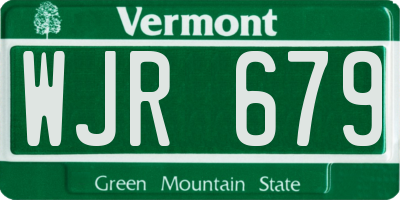 VT license plate WJR679