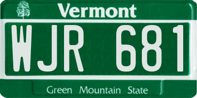 VT license plate WJR681