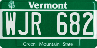 VT license plate WJR682