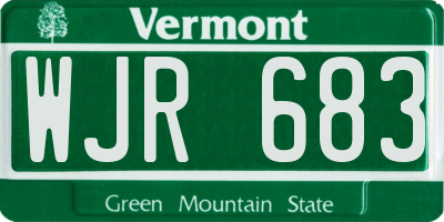 VT license plate WJR683