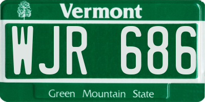 VT license plate WJR686