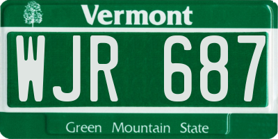 VT license plate WJR687