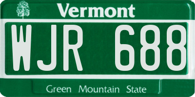 VT license plate WJR688
