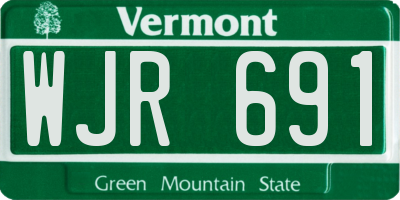 VT license plate WJR691