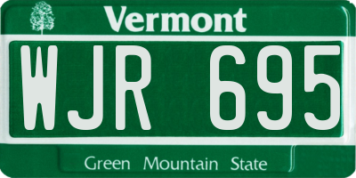 VT license plate WJR695