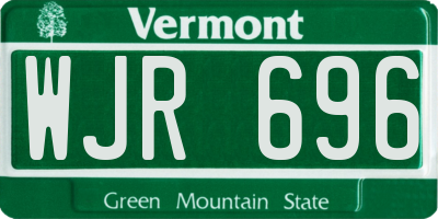 VT license plate WJR696