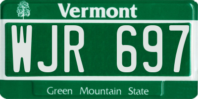 VT license plate WJR697