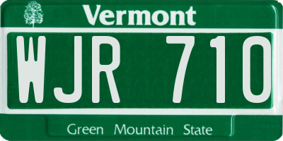 VT license plate WJR710
