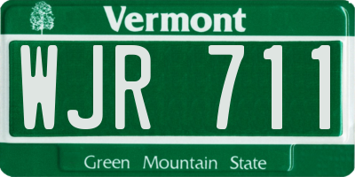 VT license plate WJR711