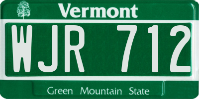 VT license plate WJR712