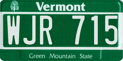 VT license plate WJR715