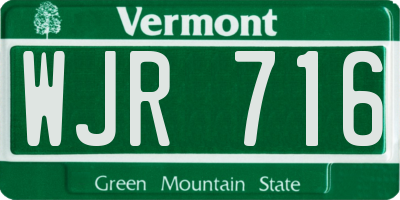 VT license plate WJR716