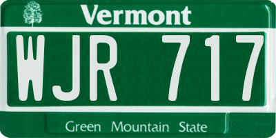 VT license plate WJR717