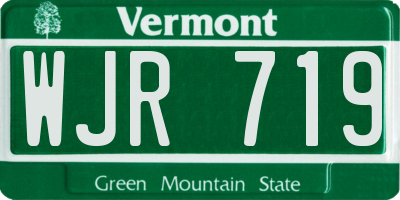 VT license plate WJR719