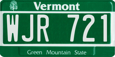 VT license plate WJR721
