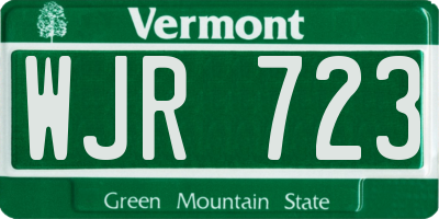 VT license plate WJR723