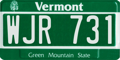 VT license plate WJR731