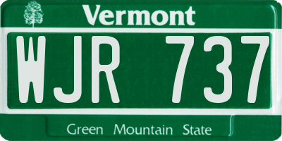 VT license plate WJR737