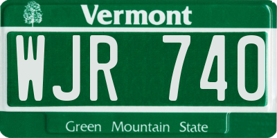 VT license plate WJR740