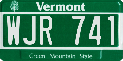 VT license plate WJR741