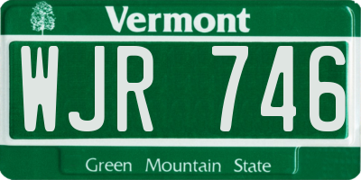 VT license plate WJR746