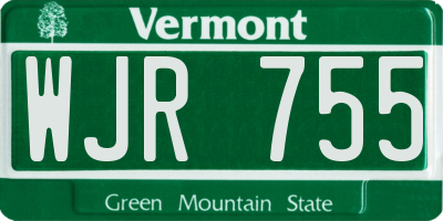 VT license plate WJR755