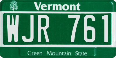 VT license plate WJR761