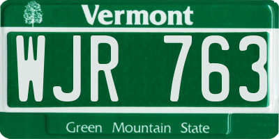 VT license plate WJR763