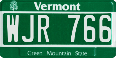 VT license plate WJR766